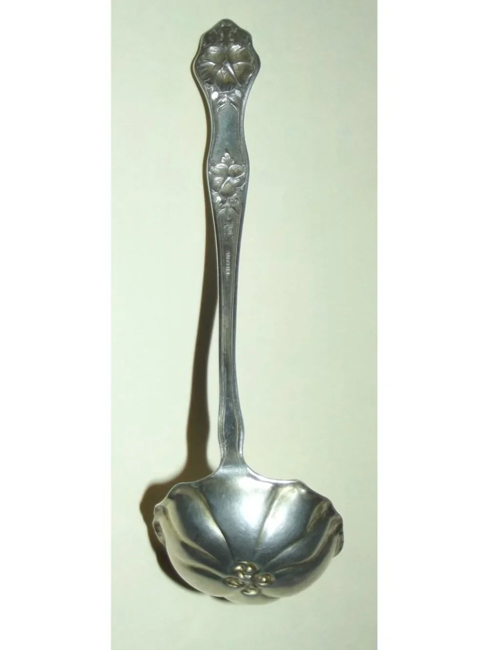 Poppy by Baker-Manchester Sterling Silver Sauce Ladle w/flower in bowl 5-3/4